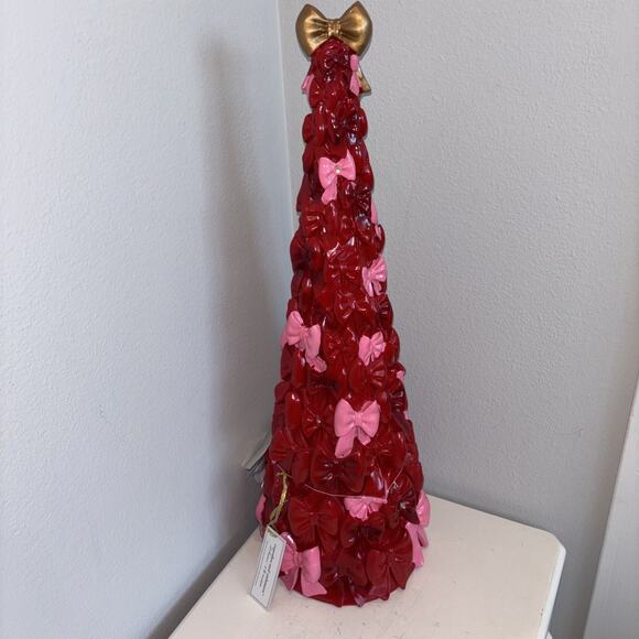 Cupcakes and Cashmere Light Up Red & Pink Bow Tree Holiday Christmas Decor NWT - Picture 4 of 4